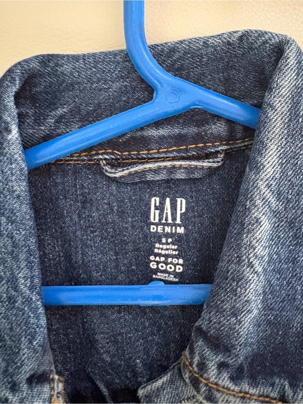 GAP Blue Denim Jacket with Contrast Stitching : $50